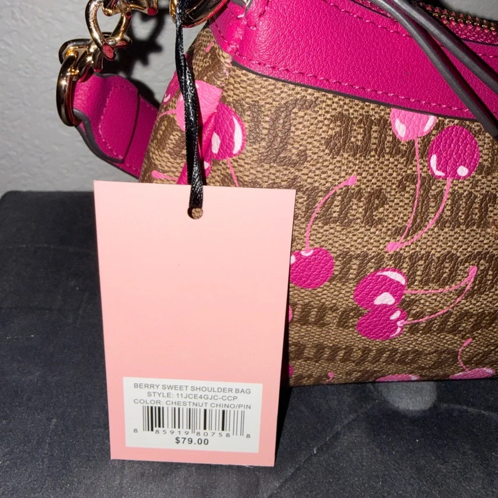 Juicy Couture Hot Pink Cherry Print Shoulder Bag - Picture 6 of 7